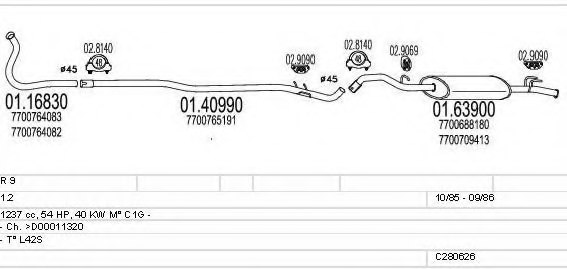 MTS C280626007678 Exhaust System
